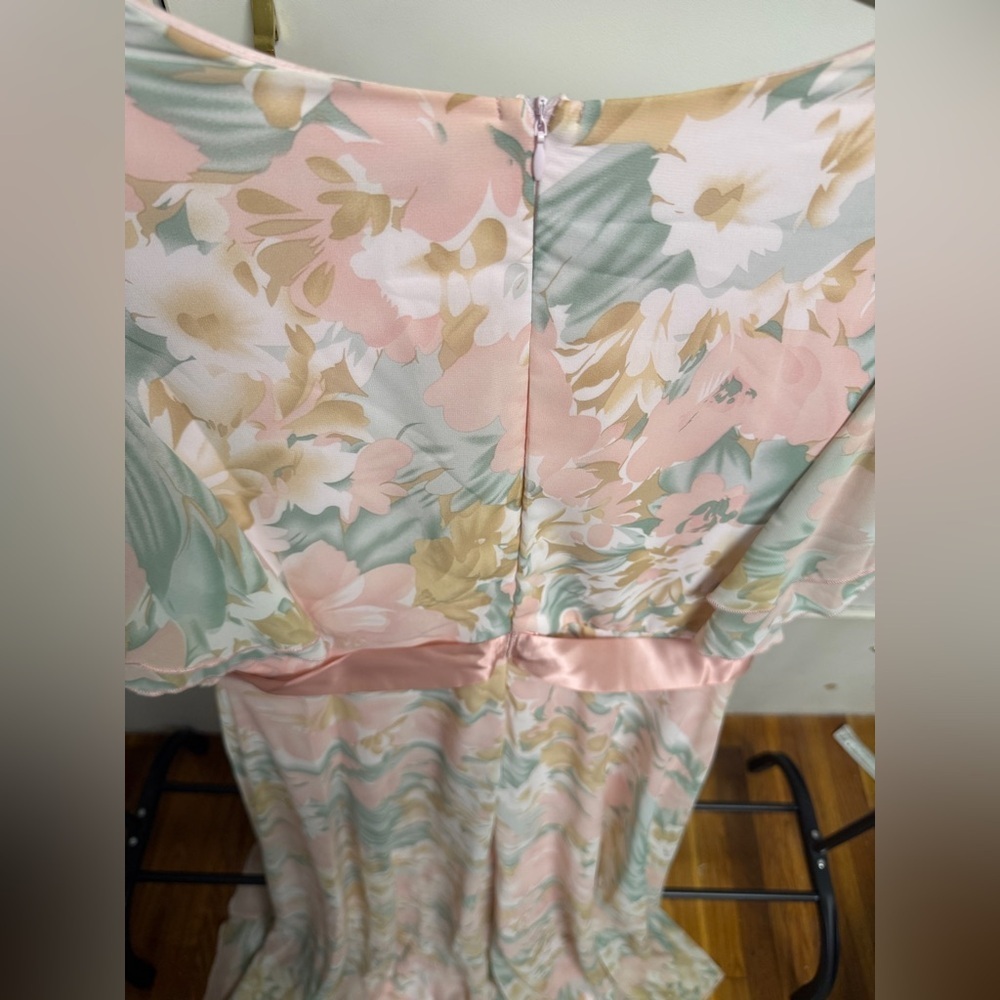 SHEIN Pastel Floral Maxi Dress in Pink, Mint & Cream size Xl - Picture 5 of 8